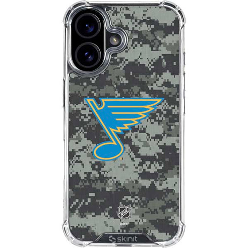 NHL St. Louis Blues Camo iPhone 16 Clear Case